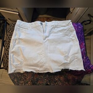White denim distressed mini skirt by So. Like new. Size 15